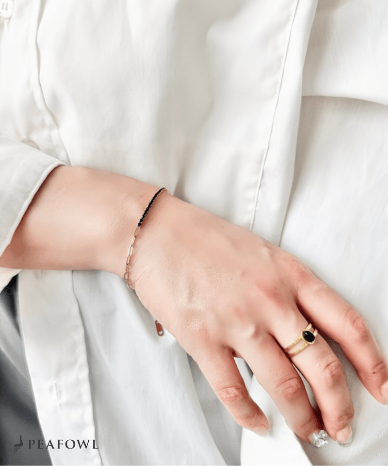 Half Stone Chain Bracelet - peafowl