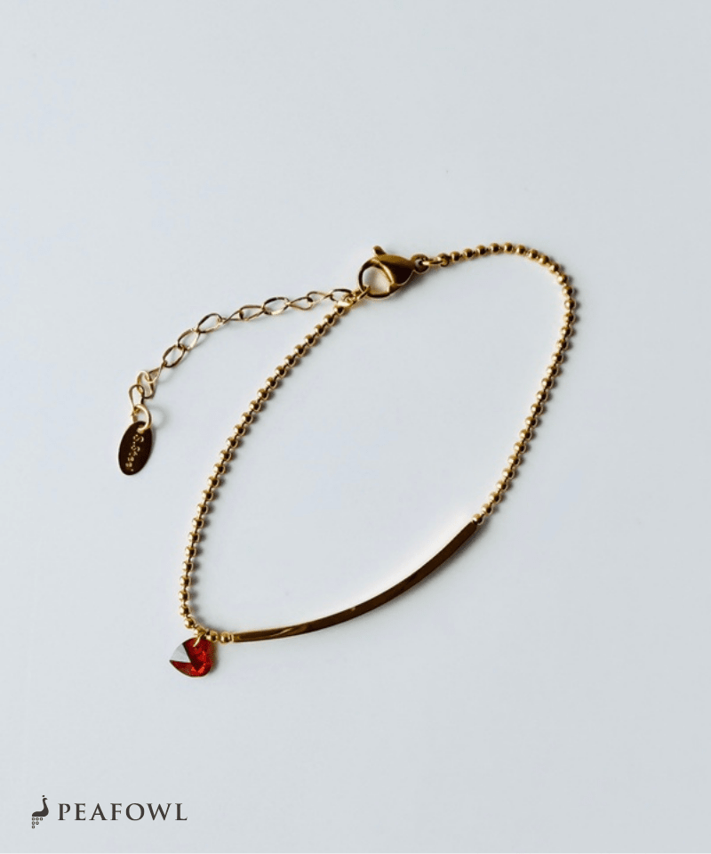 Heart Bar Bracelet - peafowl