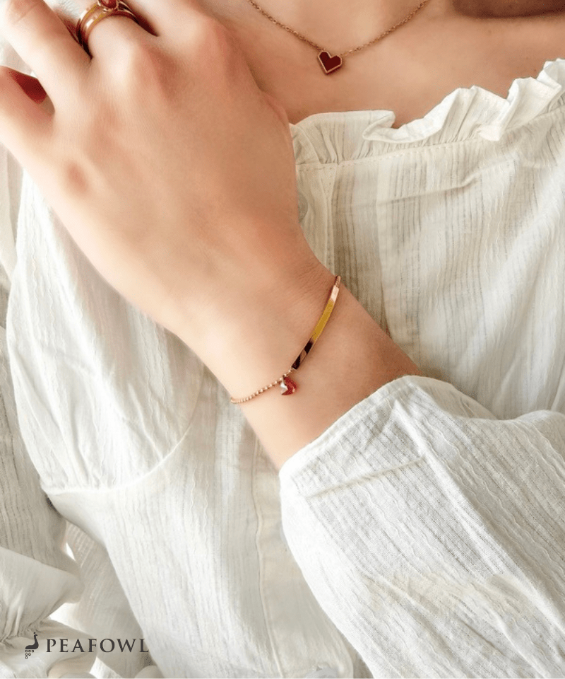 Heart Bar Bracelet | 金属アレルギー対応アクセサリー通販ショップ