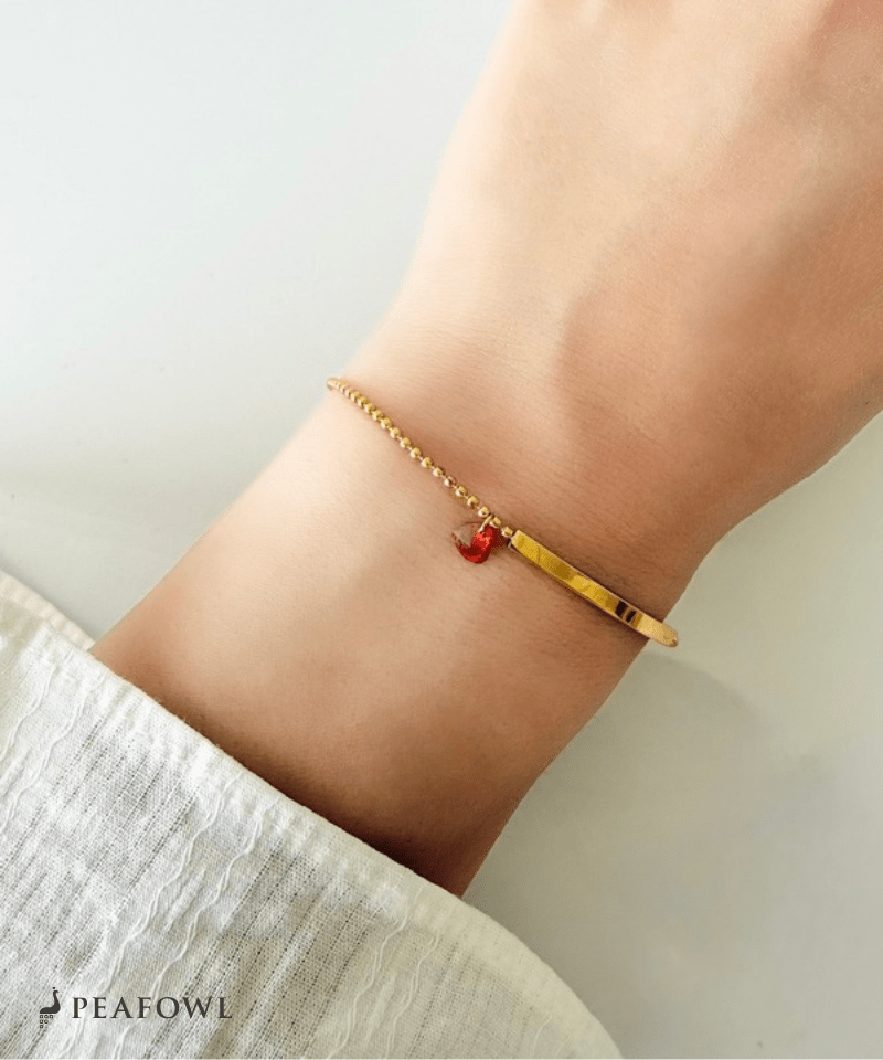 Heart Bar Bracelet - peafowl