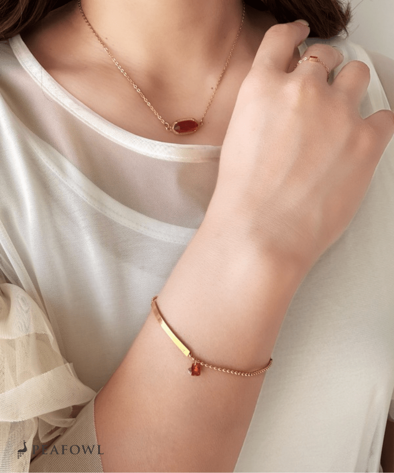 Heart Bar Bracelet - peafowl