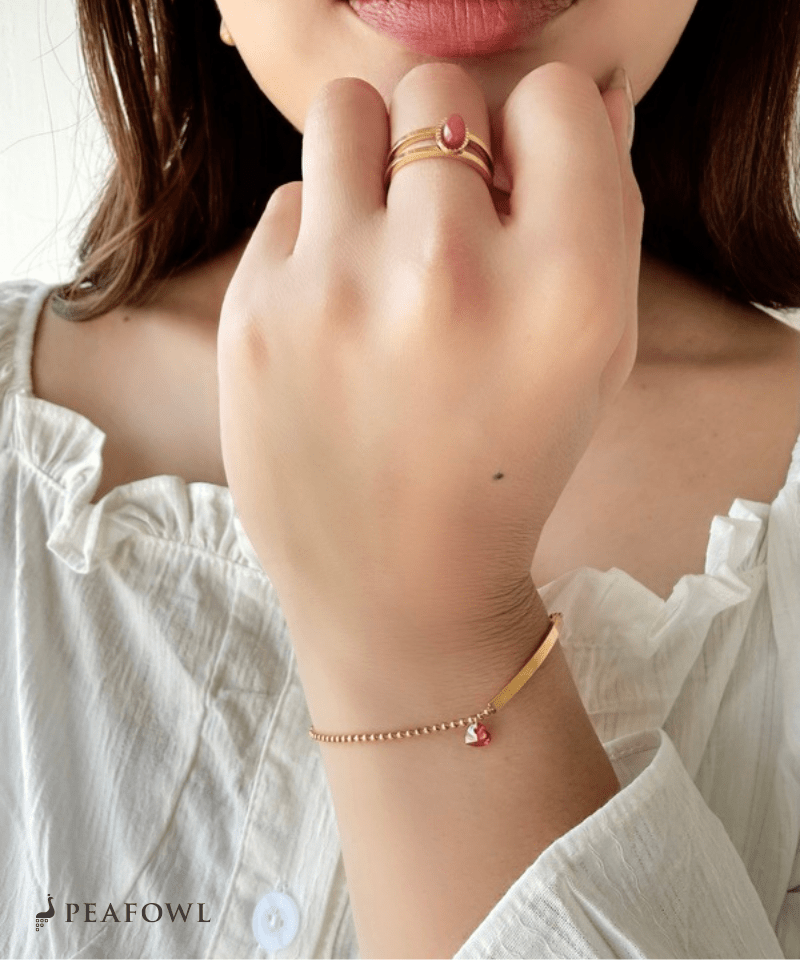 Heart Bar Bracelet - peafowl