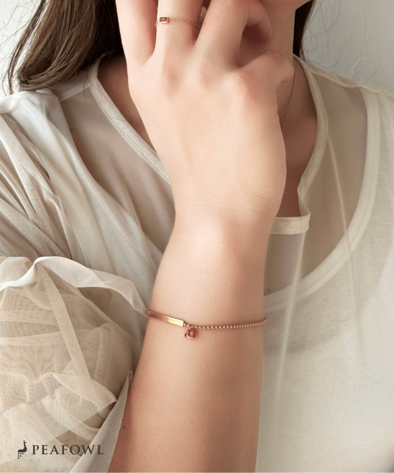 Heart Bar Bracelet - peafowl