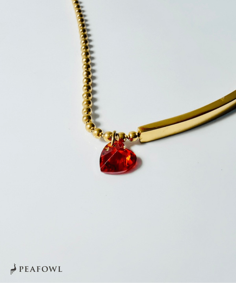 Heart Bar Bracelet - peafowl