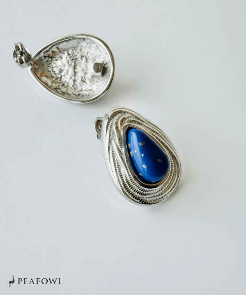 Lapis Wave Frame Pierce - peafowl