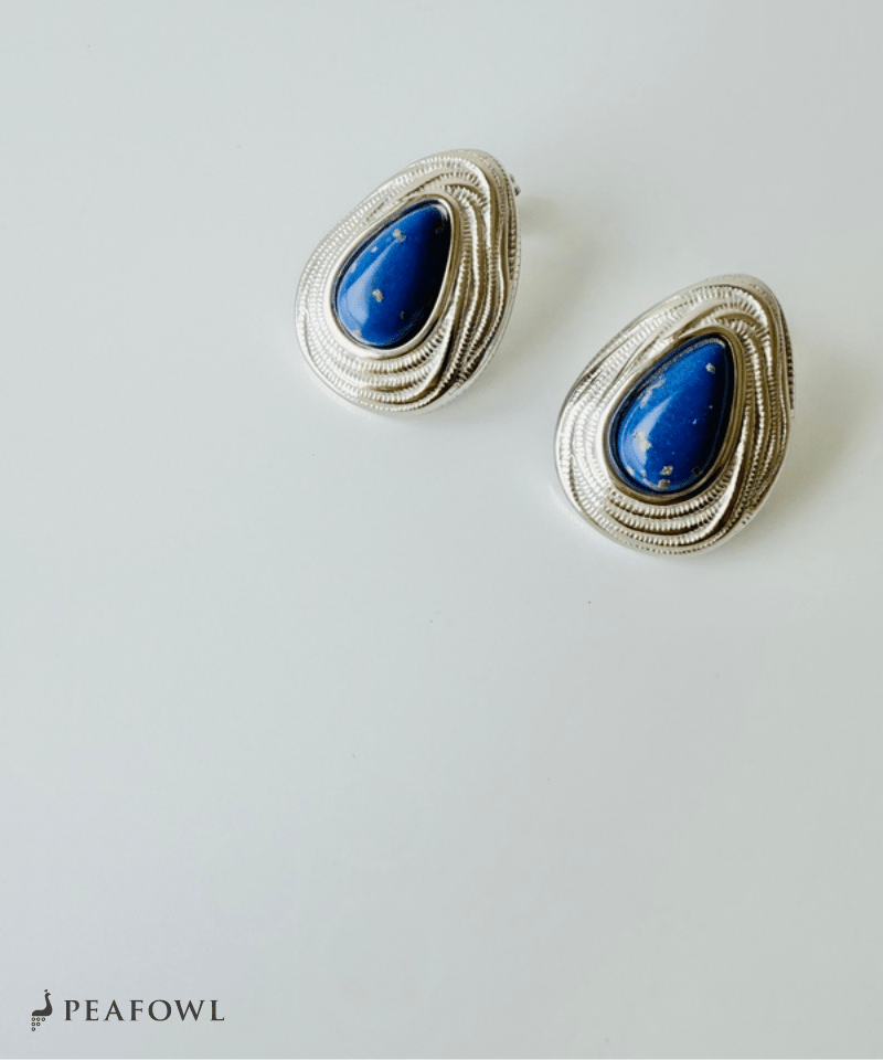 Lapis Wave Frame Pierce - peafowl
