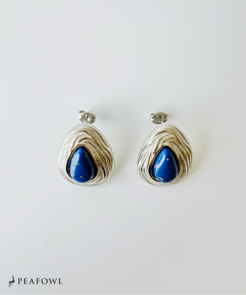 Lapis Wave Frame Pierce - peafowl