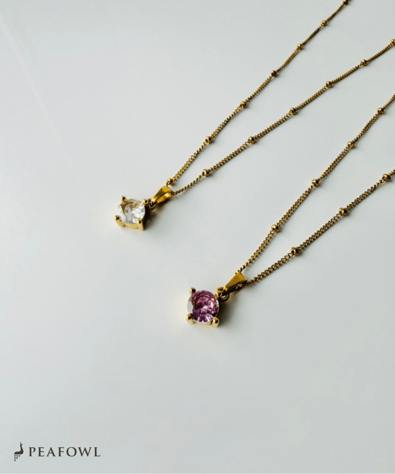 Luminous Round Necklace - peafowl