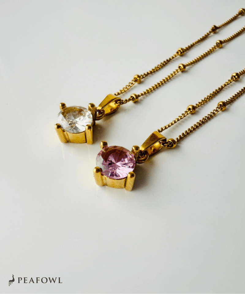 Luminous Round Necklace - peafowl