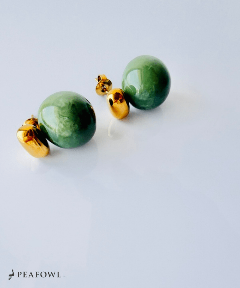 Marble Ball Pierce - peafowl