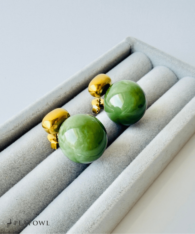 Marble Ball Pierce - peafowl