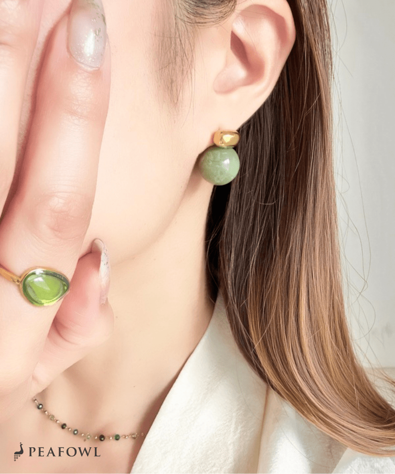 Marble Ball Pierce - peafowl