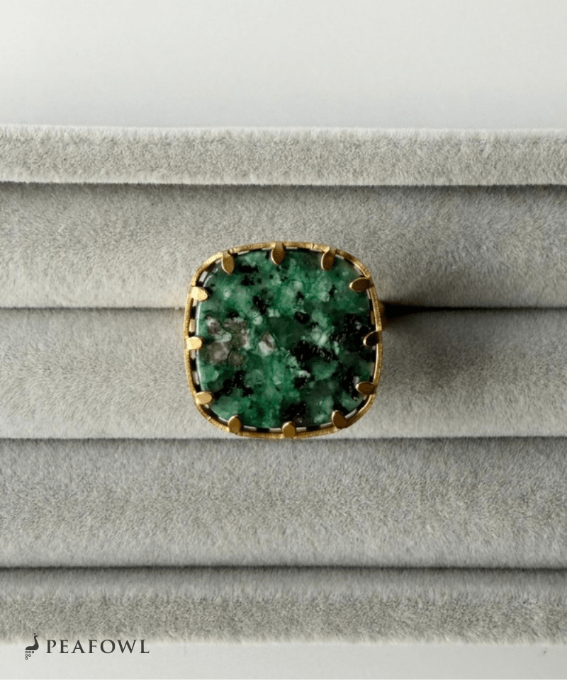 Marble Green Ring - peafowl