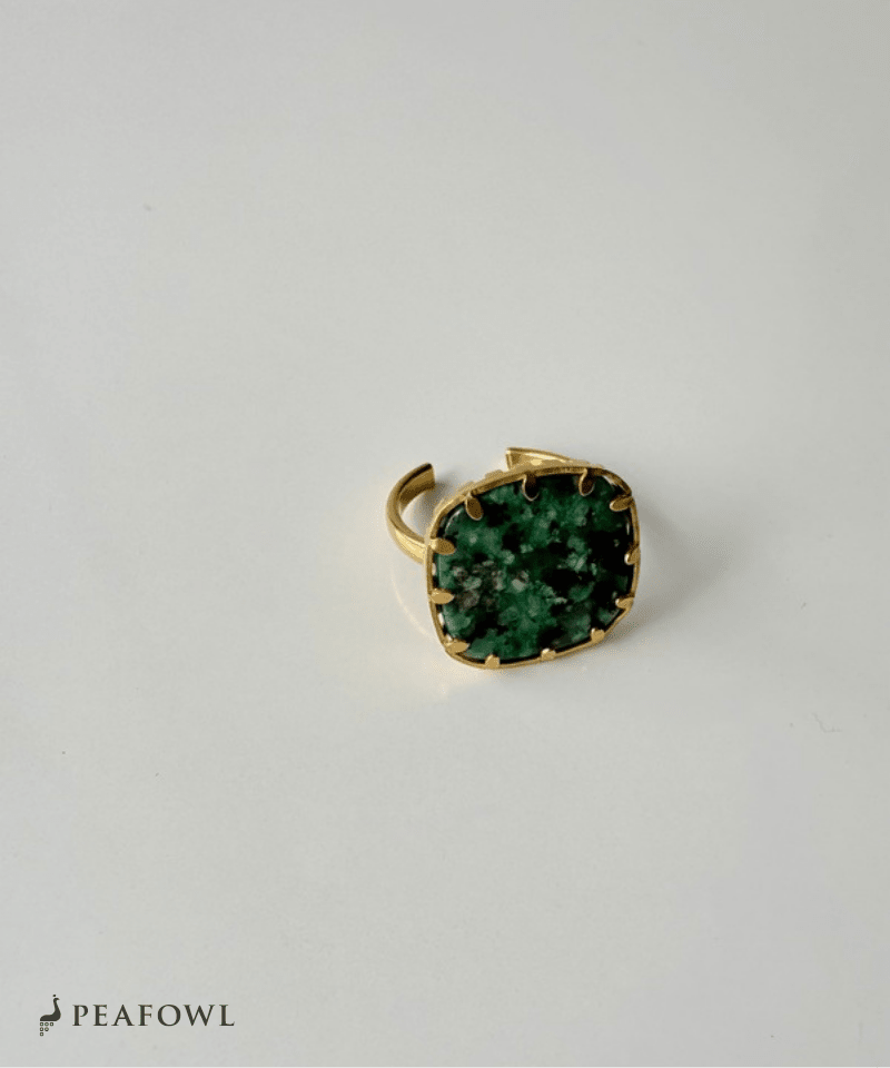 Marble Green Ring - peafowl