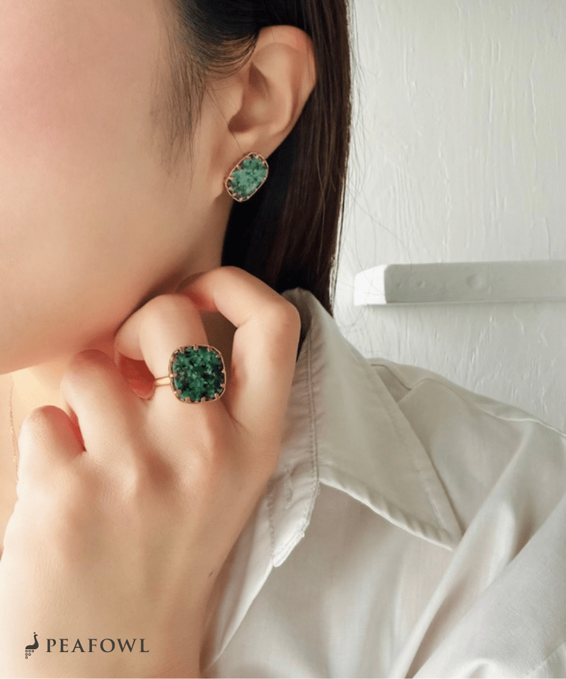 Marble Green Ring - peafowl
