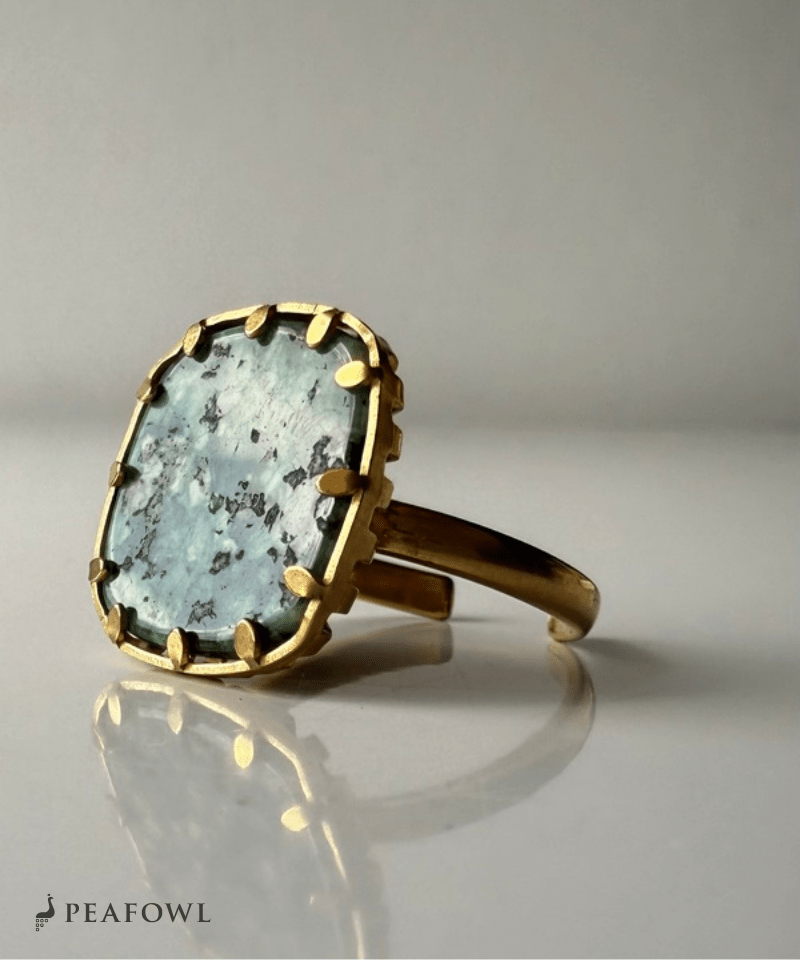 Marble Green Ring - peafowl