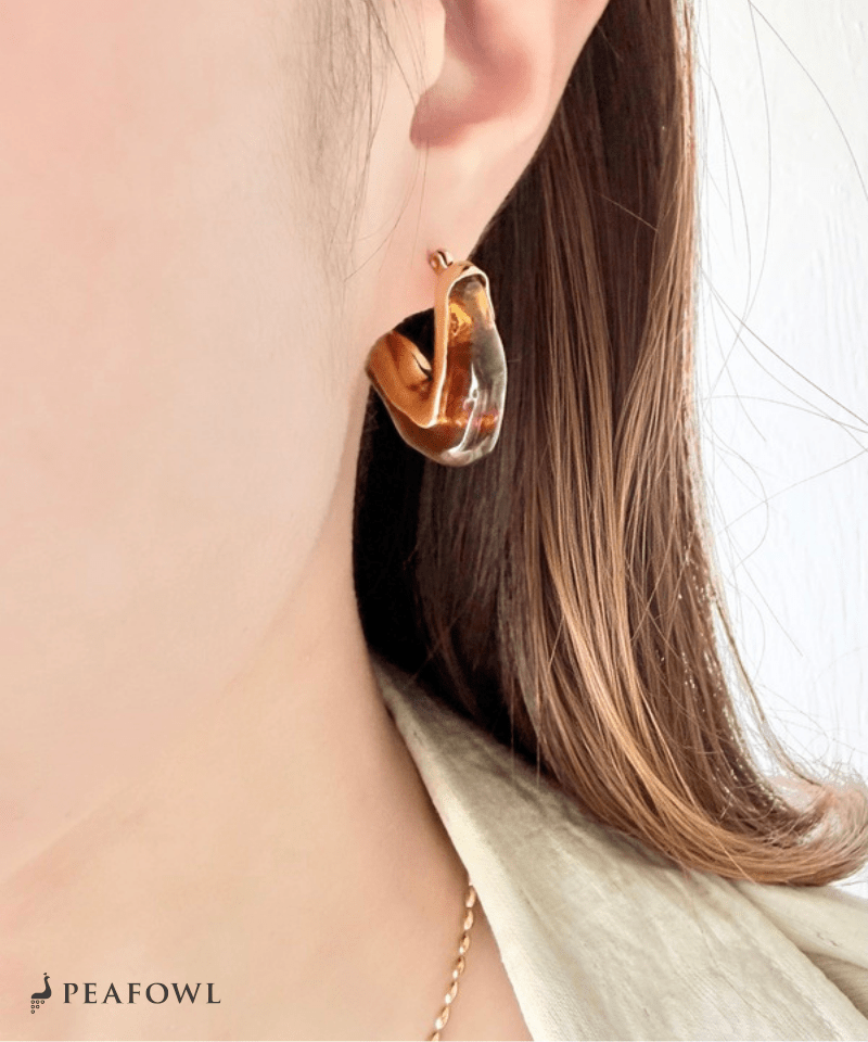 Marble Wave Line Pierce - peafowl