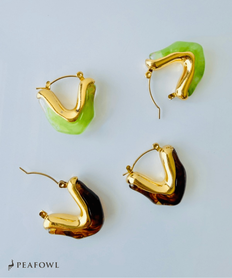 Marble Wave Line Pierce - peafowl