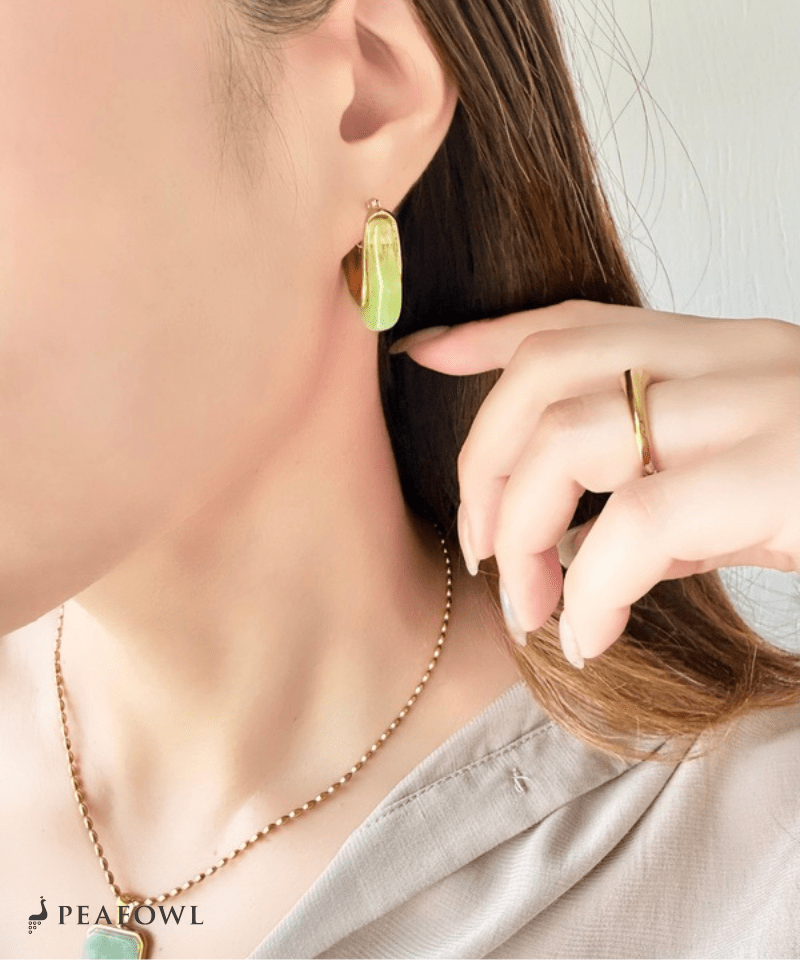 Marble Wave Line Pierce - peafowl
