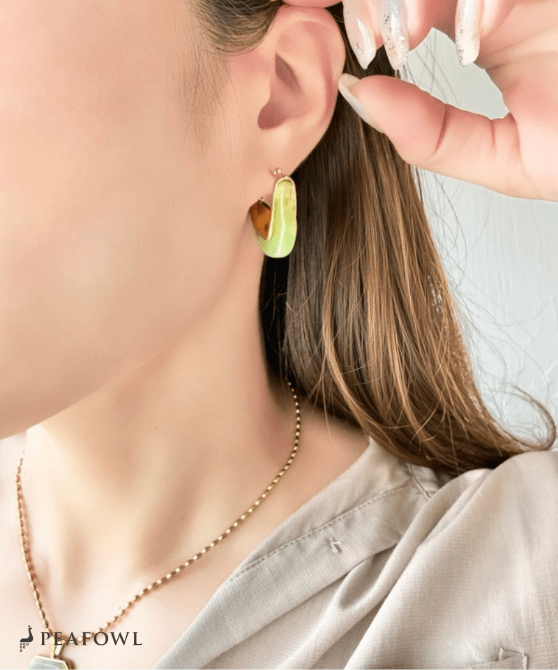 Marble Wave Line Pierce - peafowl