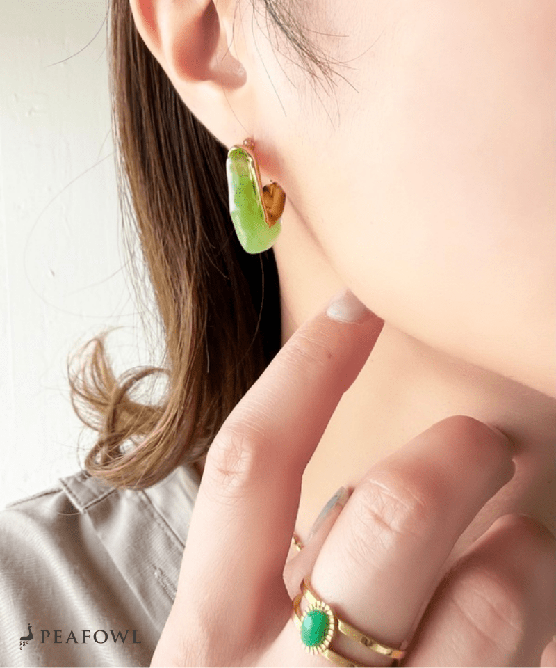 Marble Wave Line Pierce - peafowl