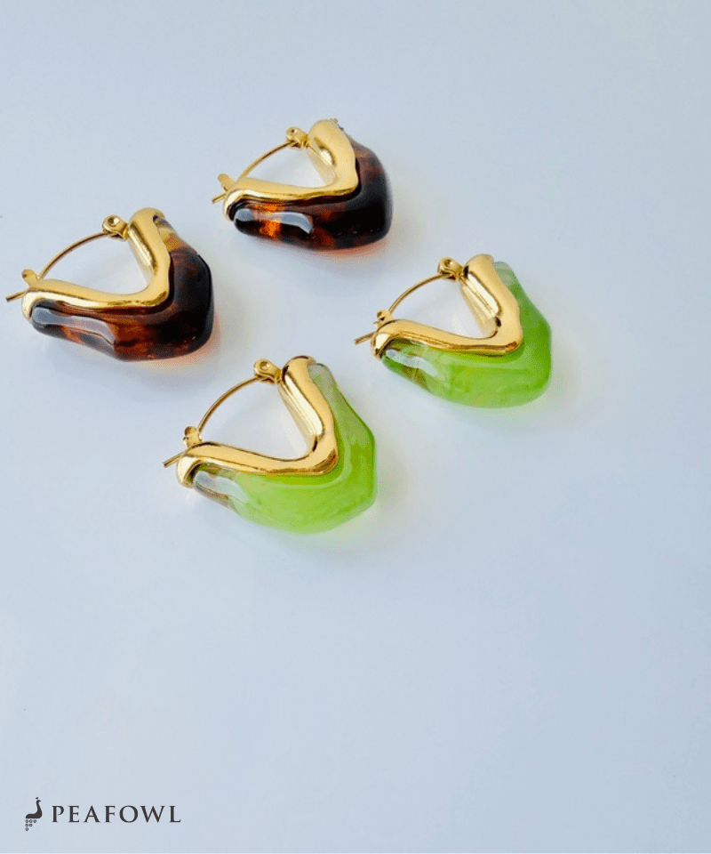 Marble Wave Line Pierce - peafowl