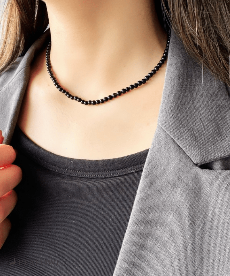 Natural Color Stone Necklace - peafowl