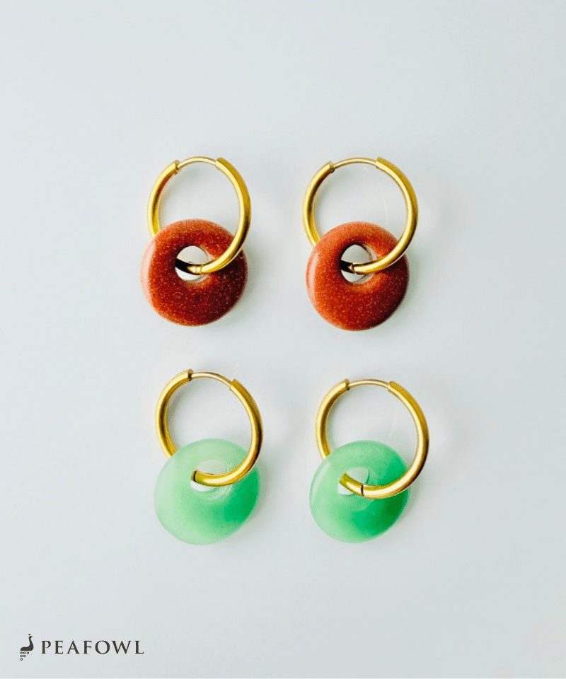 Nuance Stone Circle Pierce - peafowl