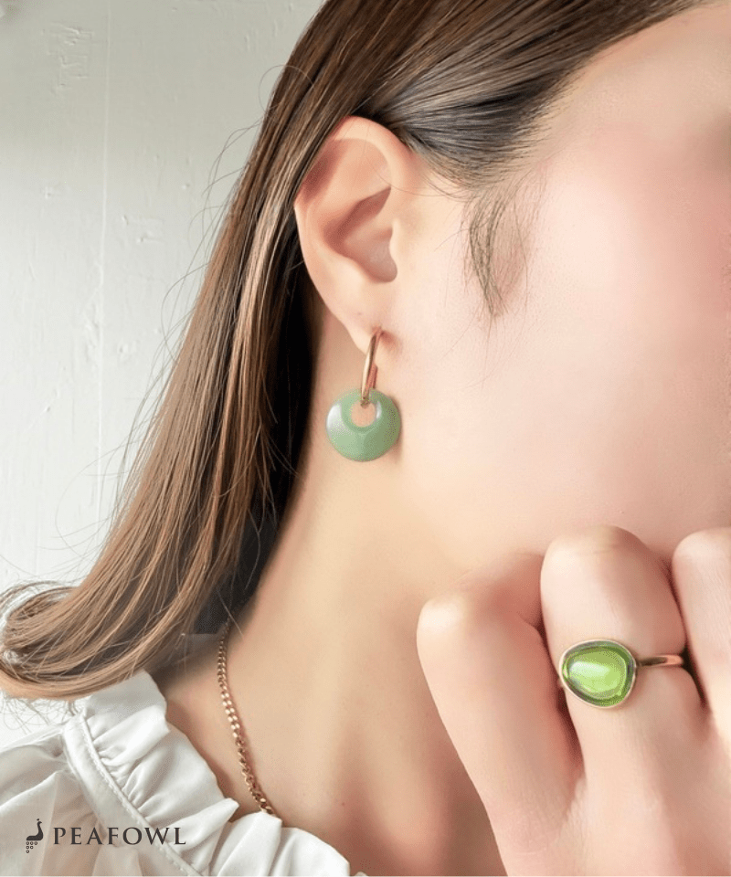 Nuance Stone Circle Pierce - peafowl