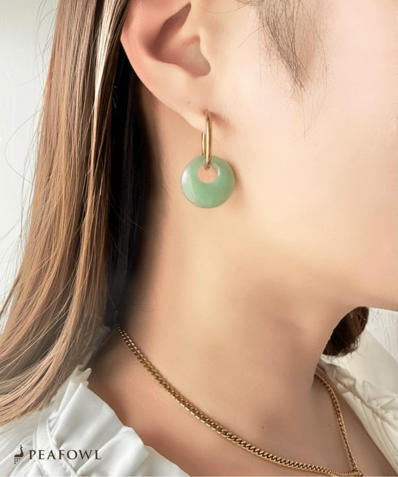 Nuance Stone Circle Pierce - peafowl