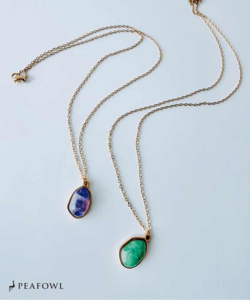 Nuance Stone Necklace - peafowl