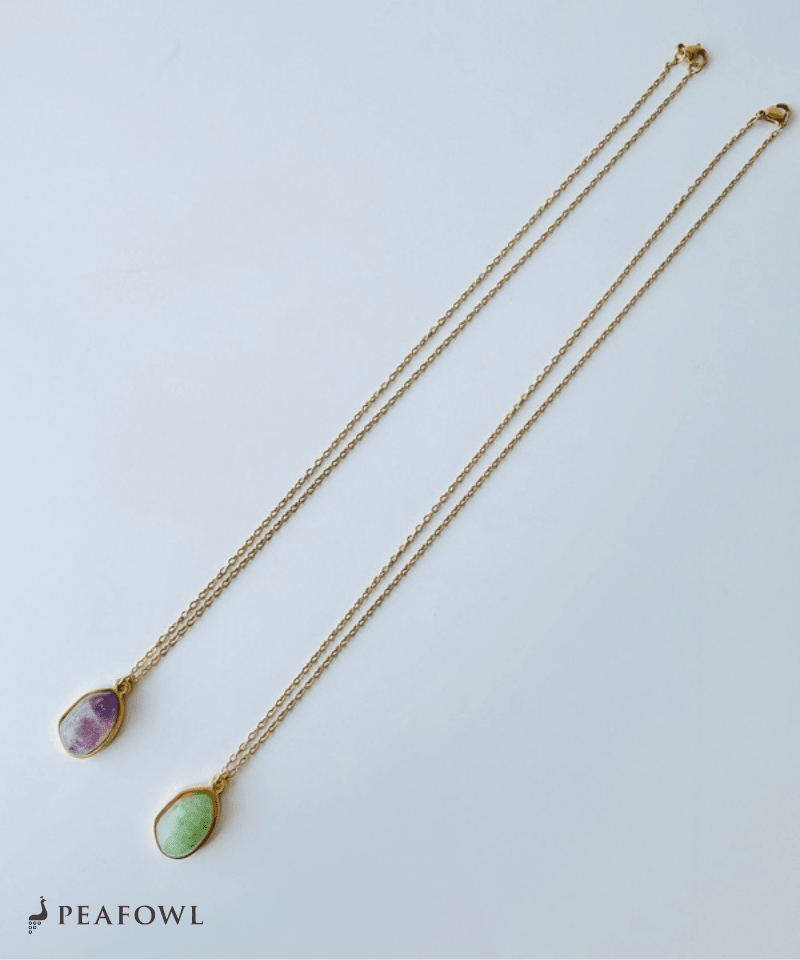 Nuance Stone Necklace - peafowl