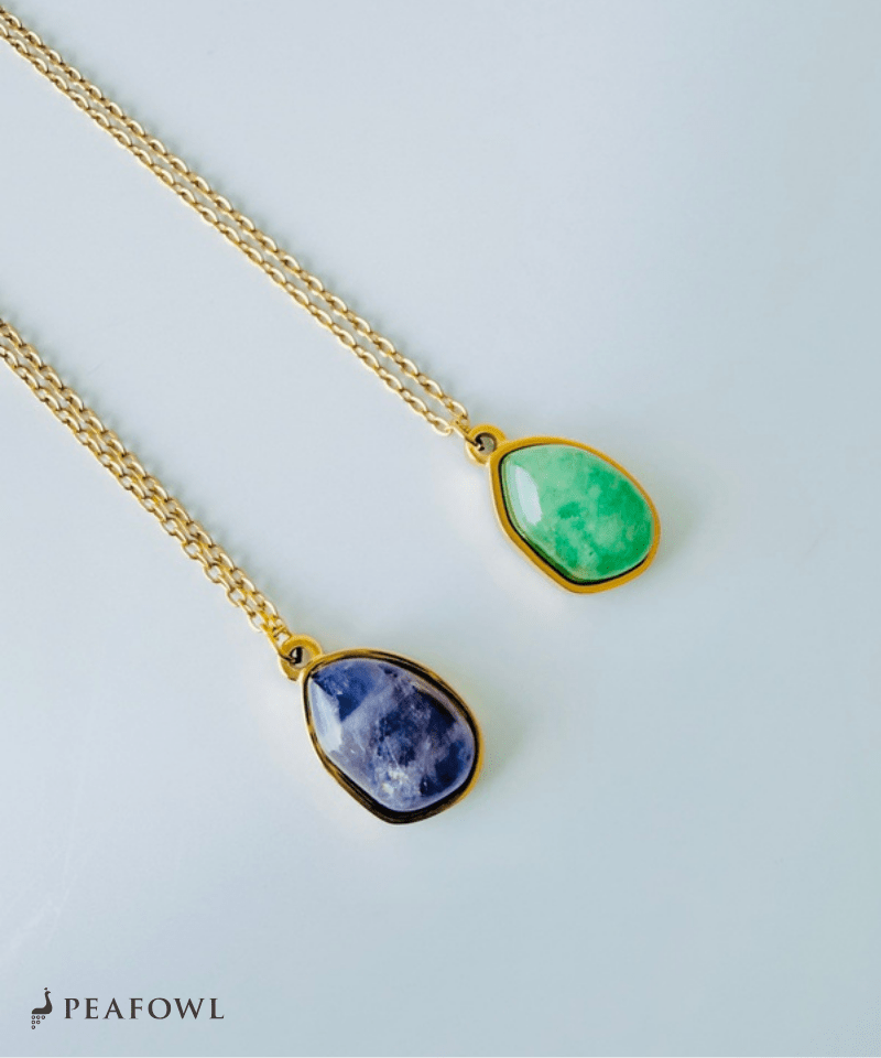 Nuance Stone Necklace - peafowl
