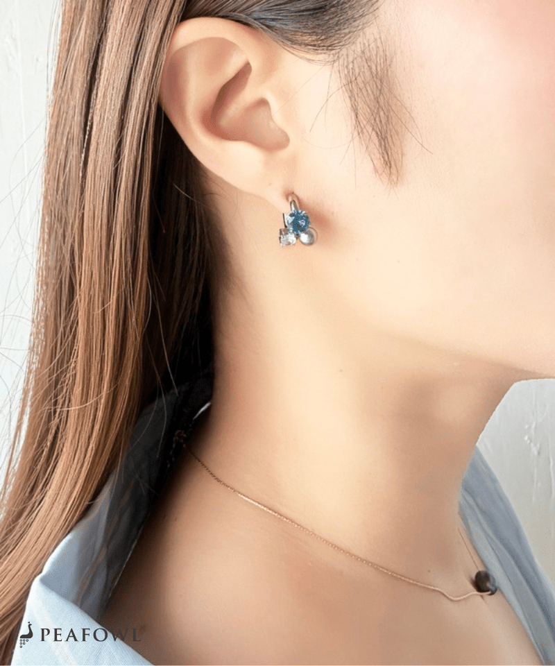 Pearl Mix Hoop Earring - peafowl