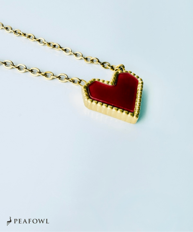 Petit Heart Necklace - peafowl