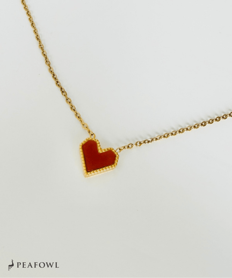 Petit Heart Necklace - peafowl