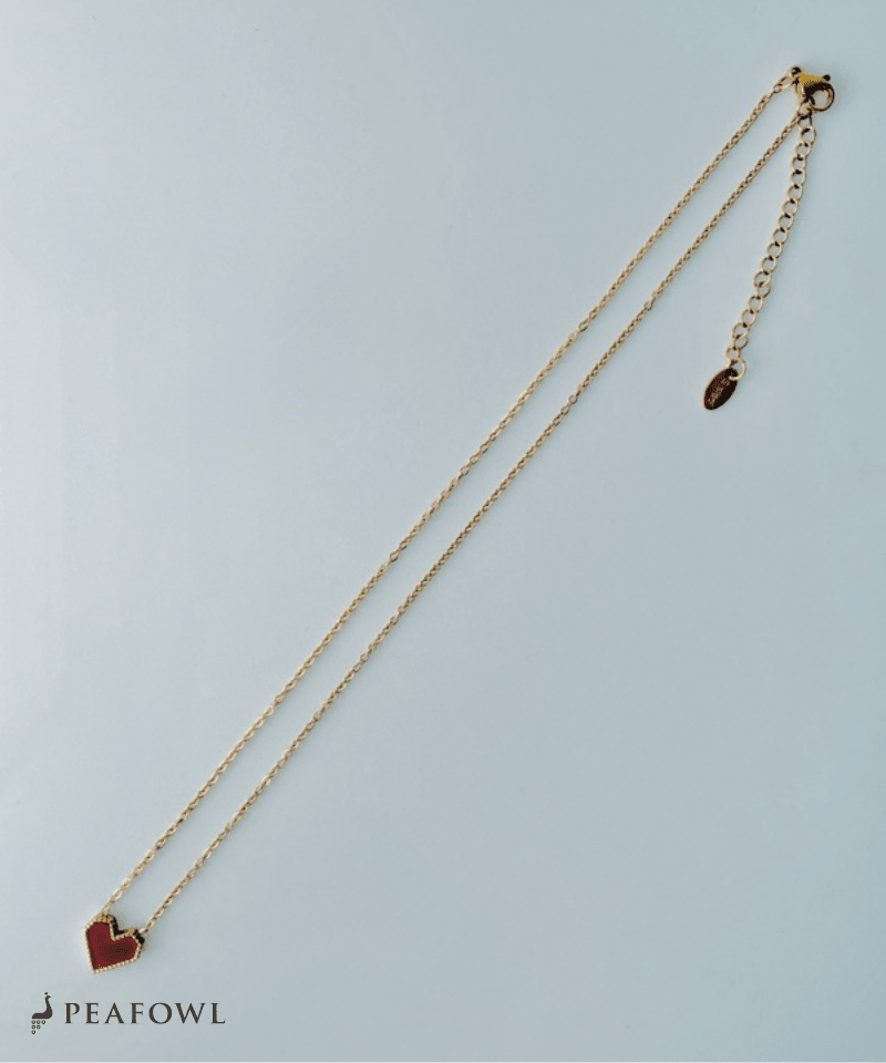 Petit Heart Necklace - peafowl