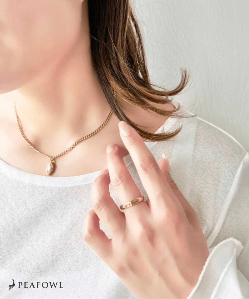 Rectangle Color Bijou Ring - peafowl