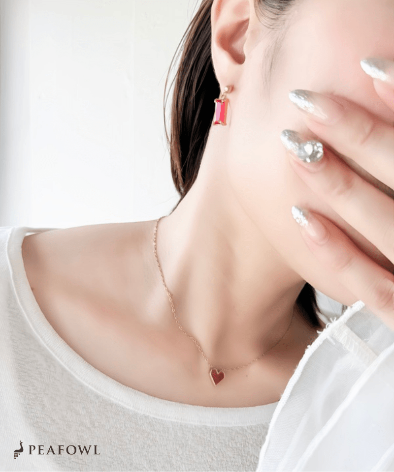 Rectangle Stone Pierce - peafowl