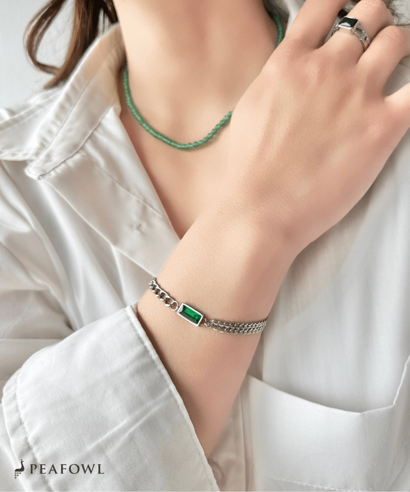 SILVER925 ASYMMETRY BRACELET/シルバー/ブレスレット Silver Asymmetry Chain Bracelet | 金属アレルギー対応アクセサリー