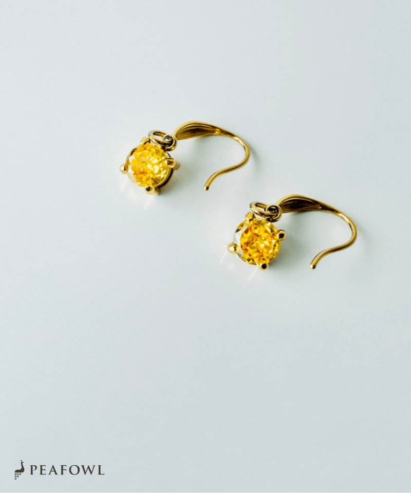 Single Stone Hook Pierce - peafowl