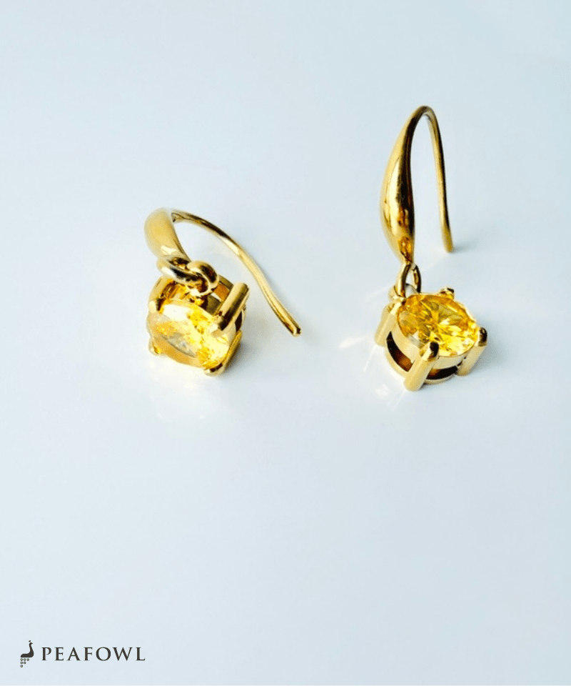 Single Stone Hook Pierce - peafowl