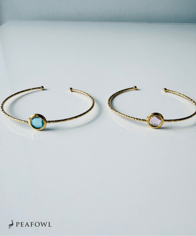 Skinny Stone Bangle - peafowl