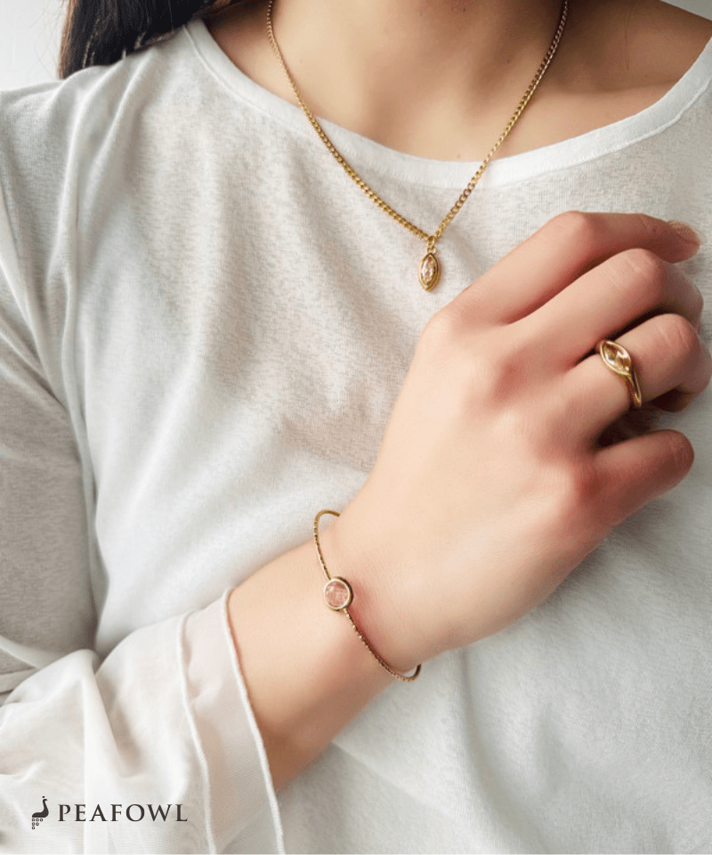 Skinny Stone Bangle - peafowl