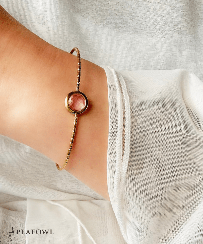 Skinny Stone Bangle - peafowl