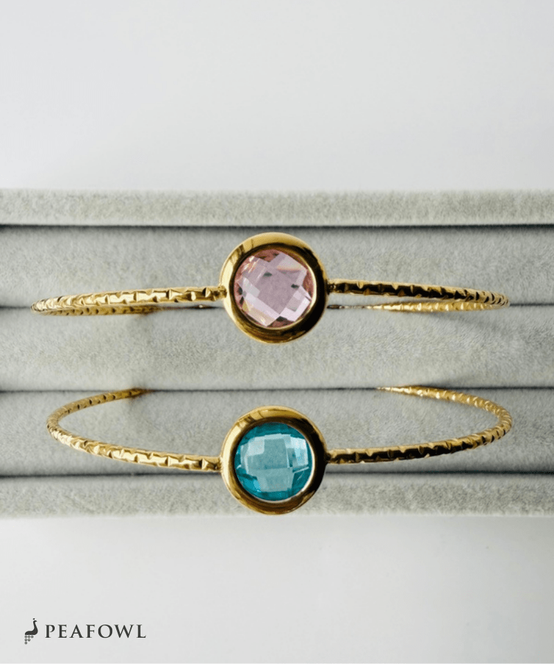 Skinny Stone Bangle - peafowl
