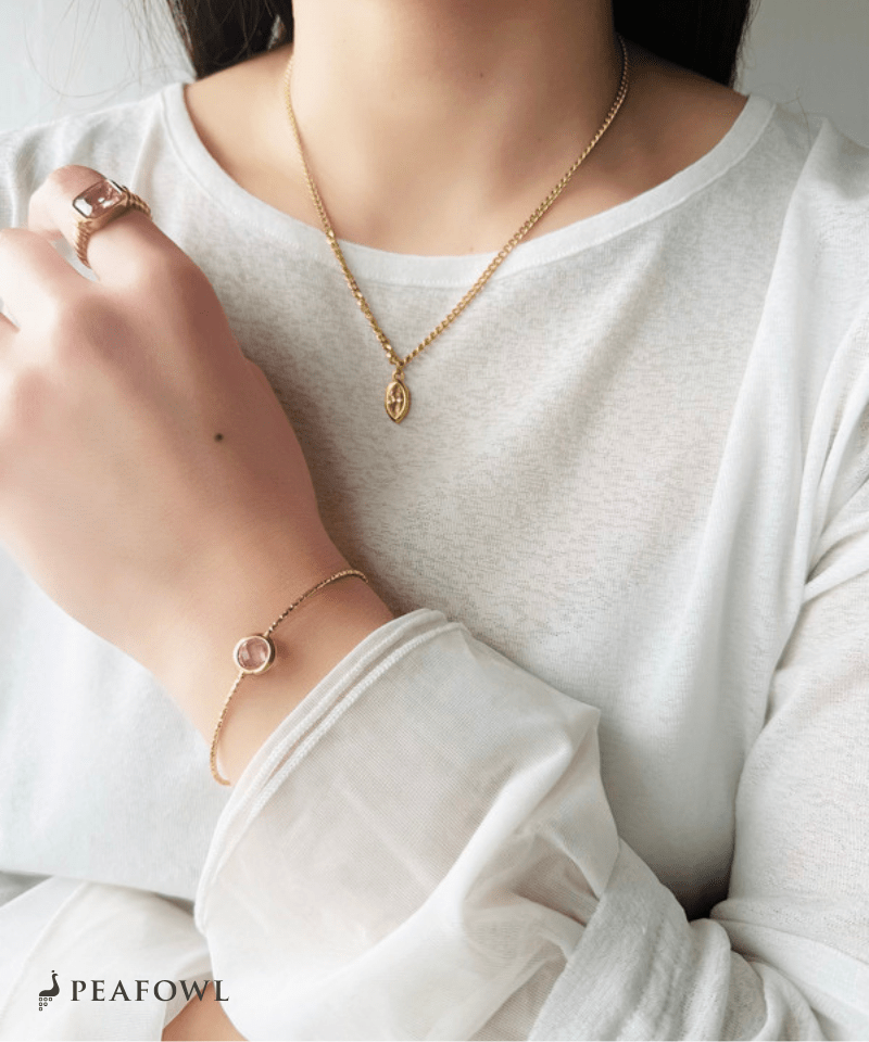 Skinny Stone Bangle - peafowl