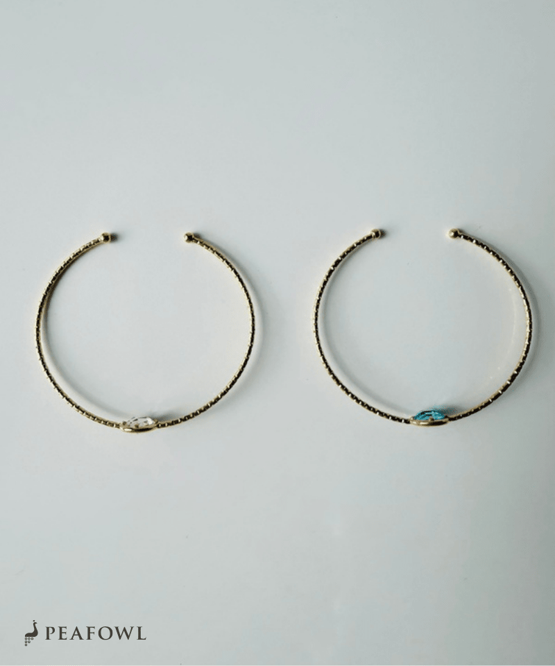 Skinny Stone Bangle - peafowl