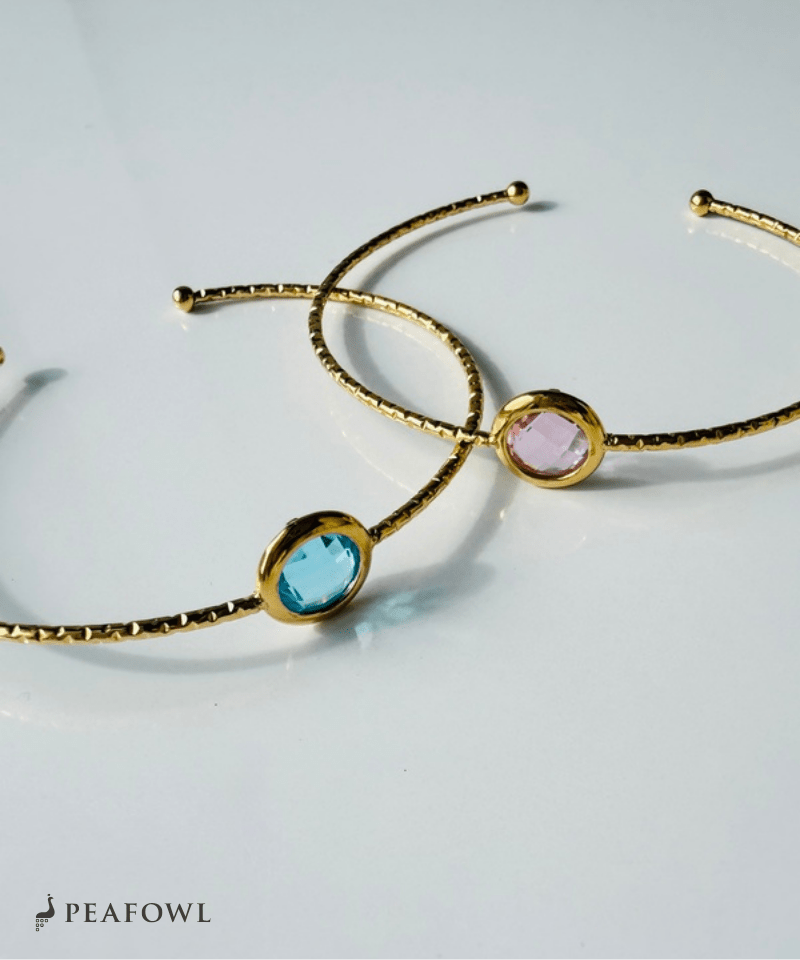 Skinny Stone Bangle - peafowl