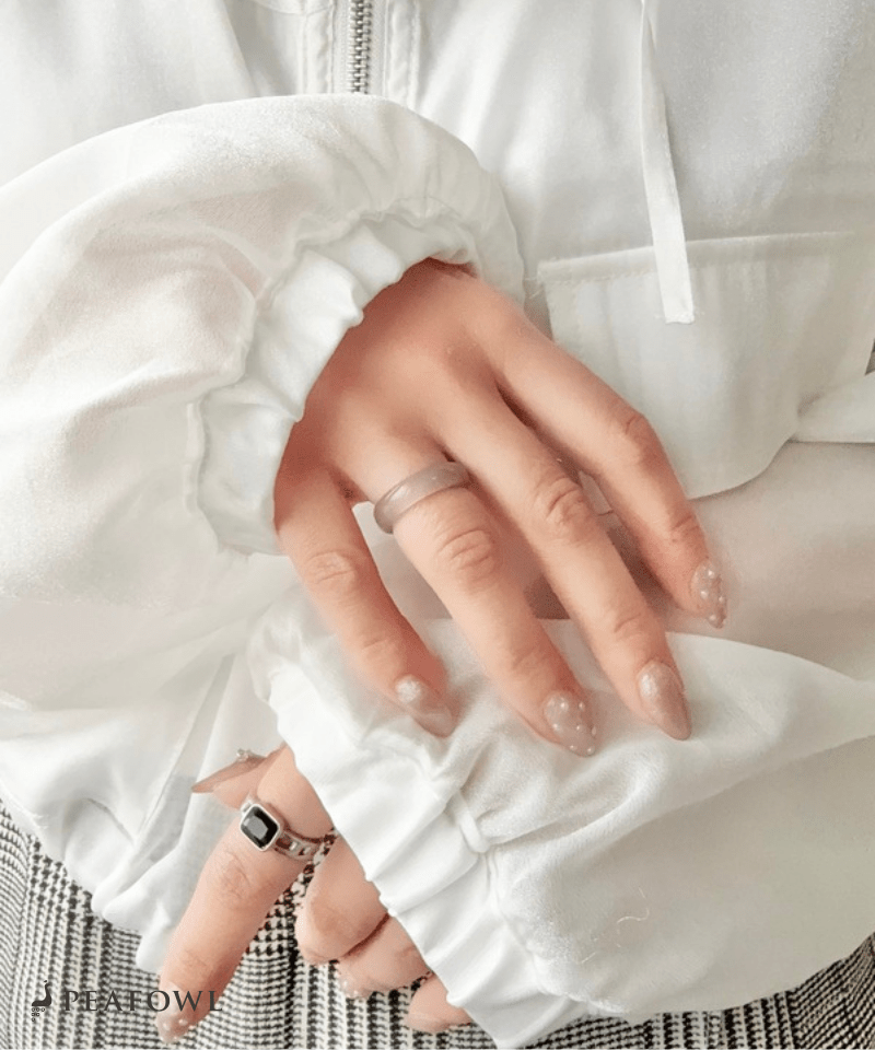 Smooth Color Stone Ring - peafowl